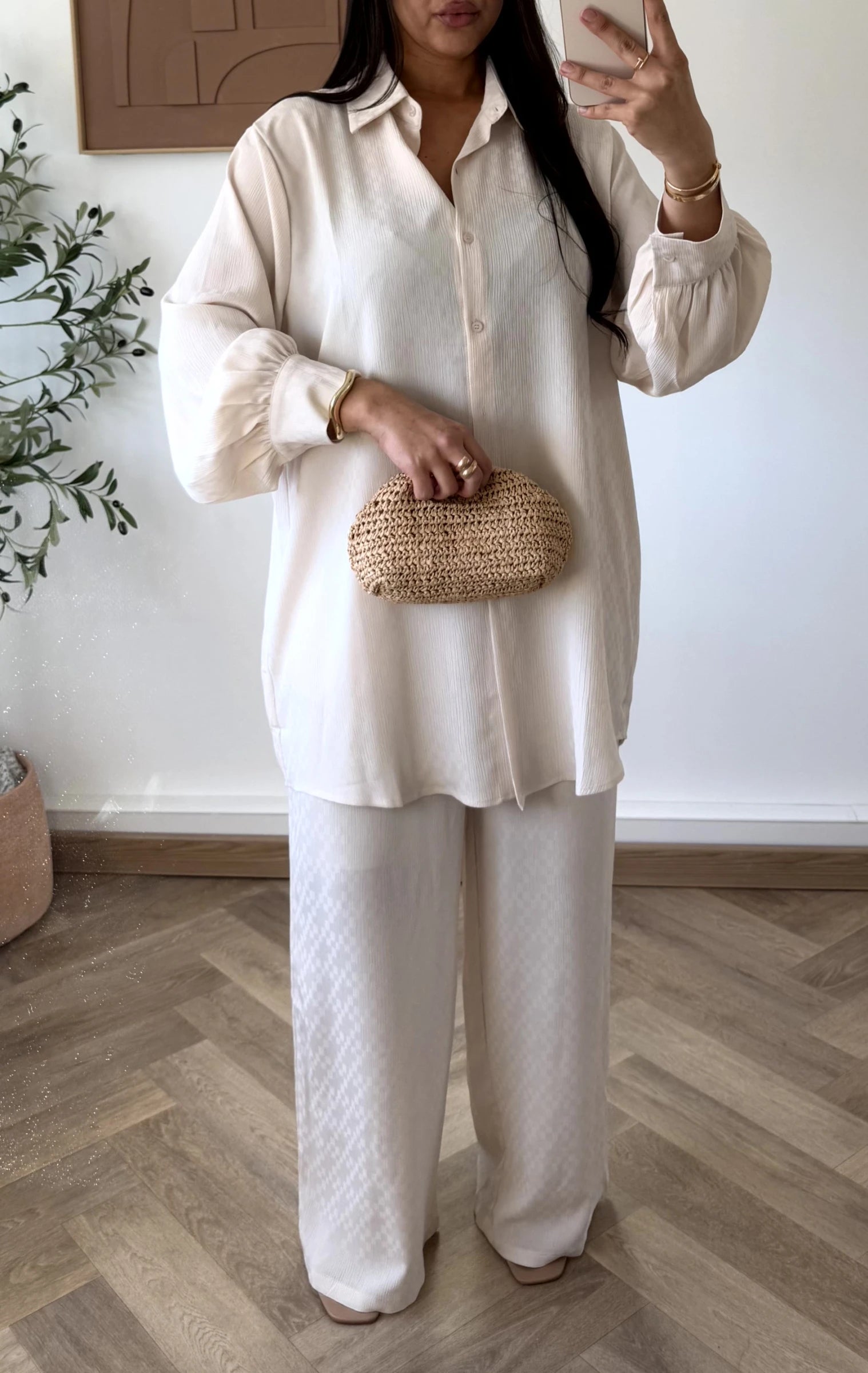 Oversized printed twinset