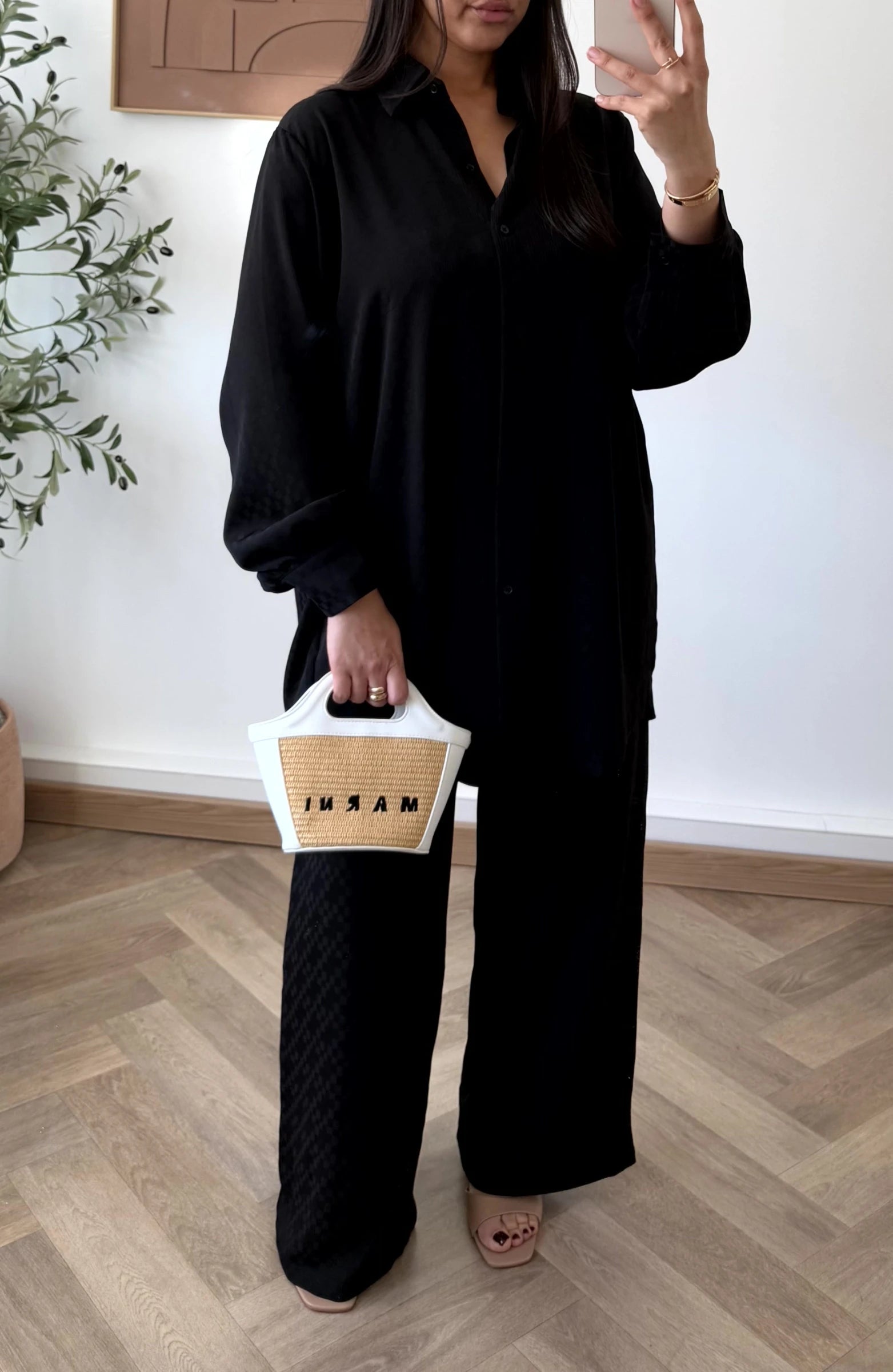 Oversized printed twinset