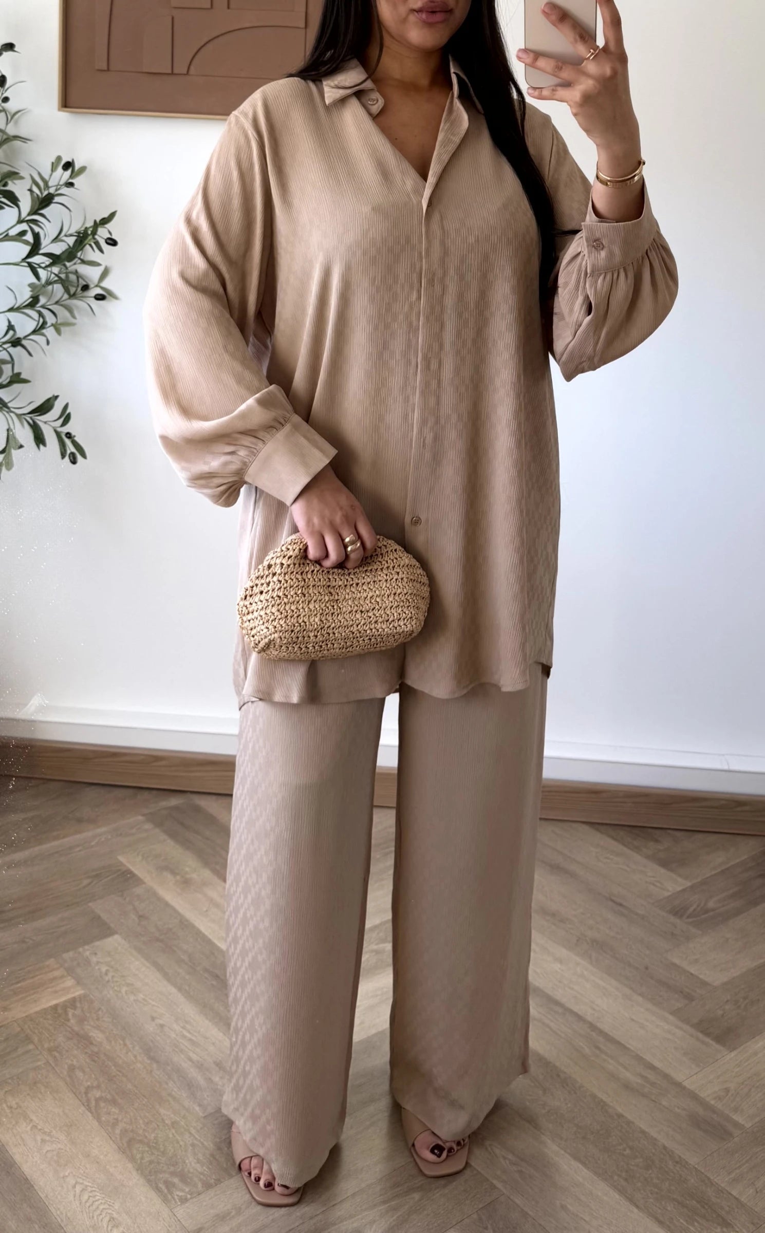 Oversized printed twinset