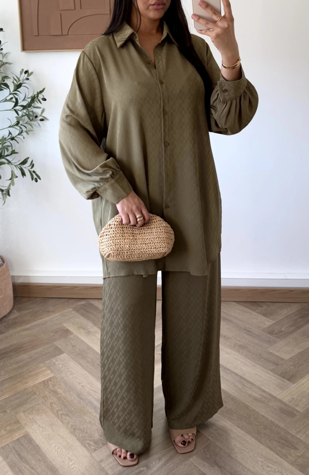 Oversized printed twinset